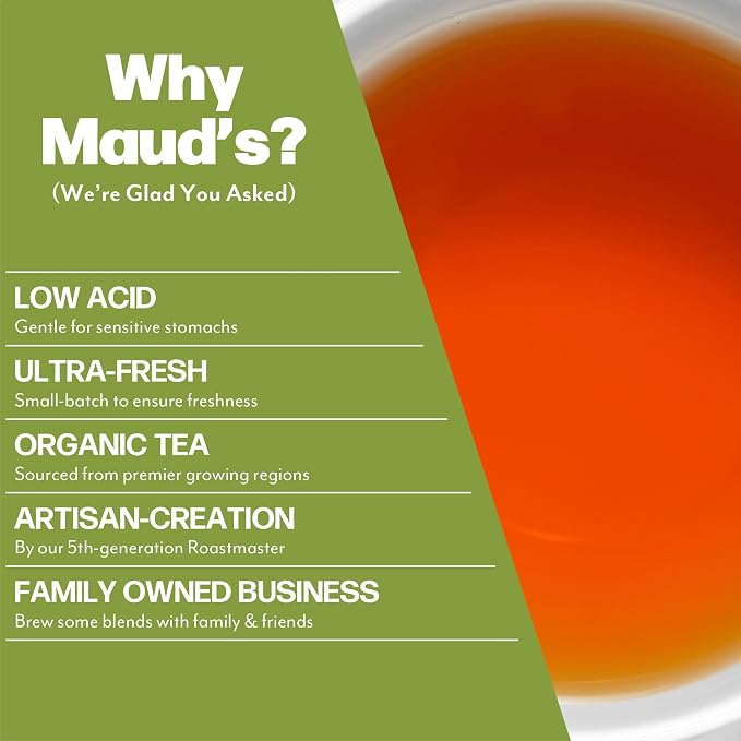 Maud's Organic Passion Green Tea Pods & Organic Matcha Green Tea Bundle, 48 ct, Single Serve Tea Pods – 100% Gourmet Blended Tea Leaves, Compatible with Keurig K Cups Maker