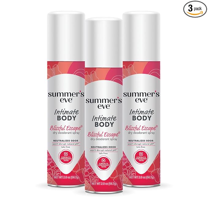 Summer's Eve Blissful Escape Daily Feminine Spray with Talc-Free, Odor-Neutralizing and Moisture-Absorbing Formula, 2 Oz, Pack of 3