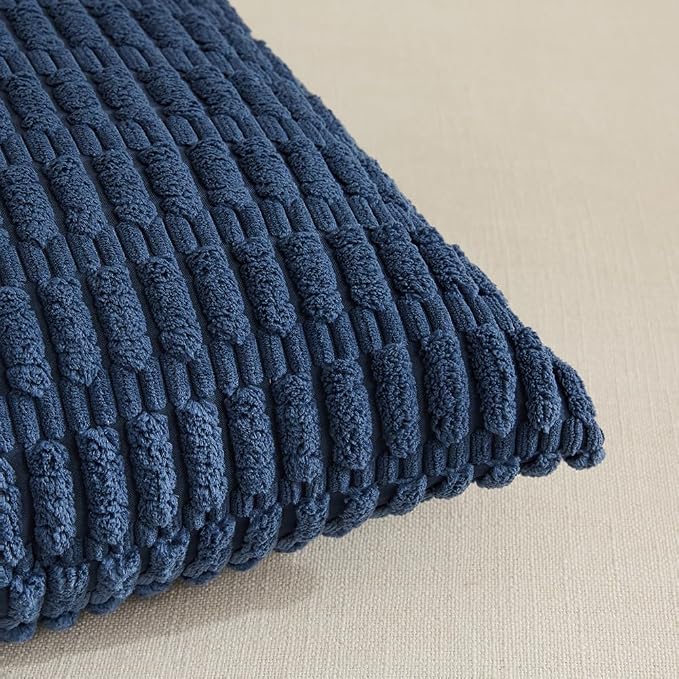 Fancy Homi 4 Packs Decorative Throw Pillow Covers for Living Room Couch Bed, Modern Farmhouse Boho Home Décor Accent Cushion Case, 20" x 20", Dusty Blue