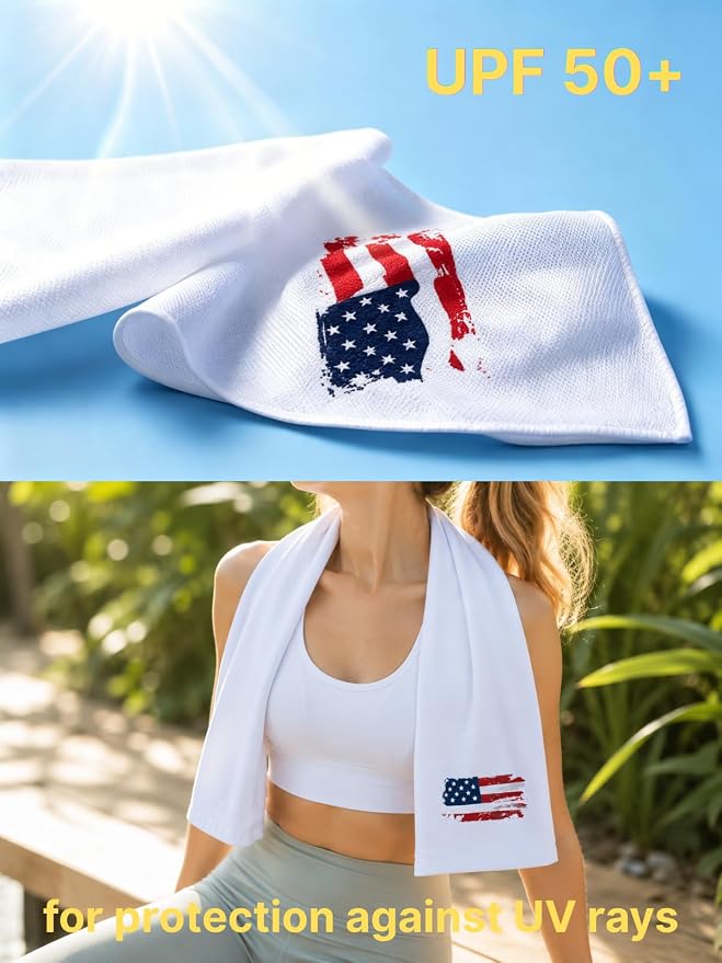 Cooling Towels for Neck and Face, 2-Pack Sports Cooling Towels for Hot Weather, World Cup 2026 USA, Microfiber Cooling Towel Instant Cool Ultra Soft Lightweight for Baseball Soccer Gym Yoga Golf