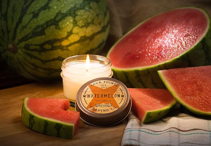 Watermelon 4 Oz Scented Soy Aromatherapy Candle w/Jar