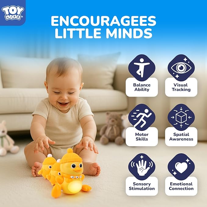TOY Life Baby Toys 6-12 Months Musical Dancing Duck Toy Set with Mama & Baby Ducklings, Interactive Moving Crawling Toys, Duck Family Baby Tummy Time Toys Easter Birthday Gift for 1 Year Old