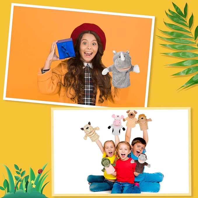 Wettarn 12 Pieces Animal Puppets Set Mouth with Working for Kids Toy for Boys and Girls Storytelling Toddler School Classroom Preschool Birthday(Classic Style)