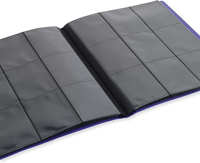 Vault X 9 Pocket Standard Strap Binder, Holds 360 Trading Cards in 20 Side-Loading Pages (Purple)