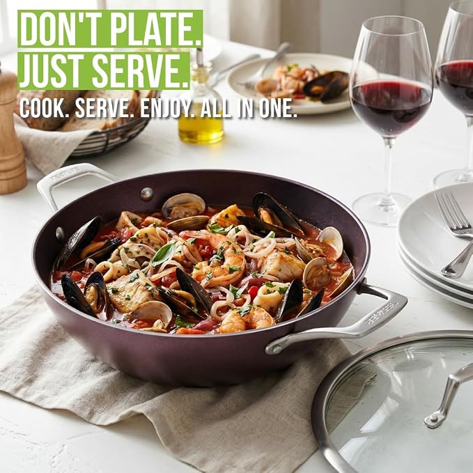 TECHEF - Art Pan Collection, 5 Qt / 12-in Nonstick All Purpose Chef Pan with Cover, Made in Korea (5-quart Chef Pan)