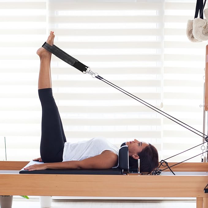 TOBWOLF Pilates Straps - Double Loop D-Ring Straps for Reformer, Padded, Home Gym Workout