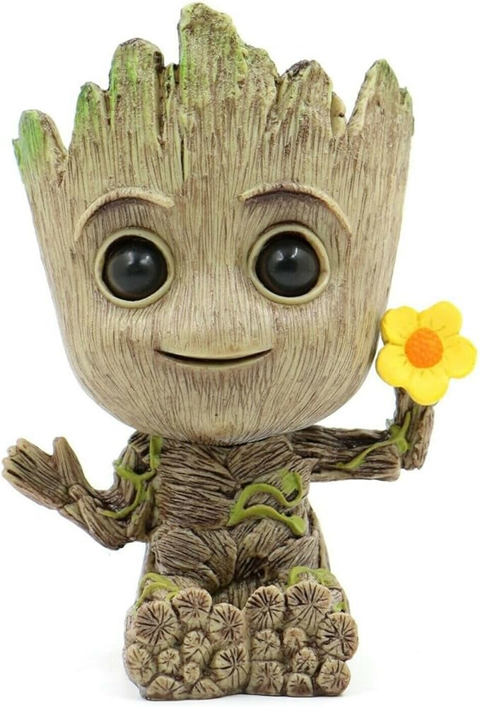 Mini Tree Men Figurine Miniature Model Home Accessories Decompression Artefact Kids (Flower Model)