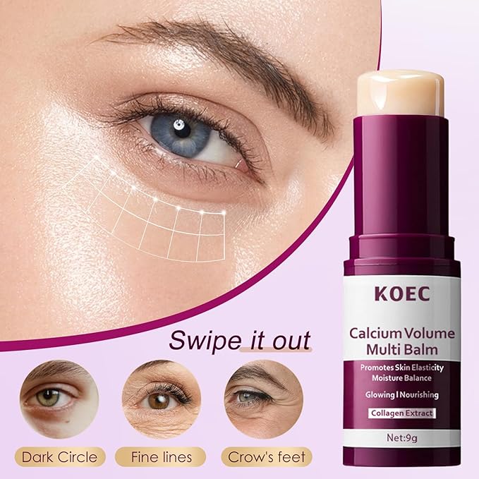Calcium Volume Multi Balm Stick + Pink Spicule Serum + Eye Patches 60ea,Collagen Elastin Boost & Wrinkle Smoothing Eye Treatment,Skin Condition Improvement Pore Refining Serum,Gentle Skincare Routine