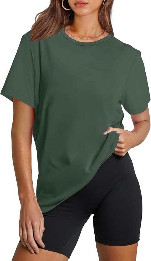 OFEEFAN Workout Tops for Women UPF 50+ Breathable Quick Dry Loose Fit T Shirt Outdoor Yoga Running Hiking Gym Tee Top
