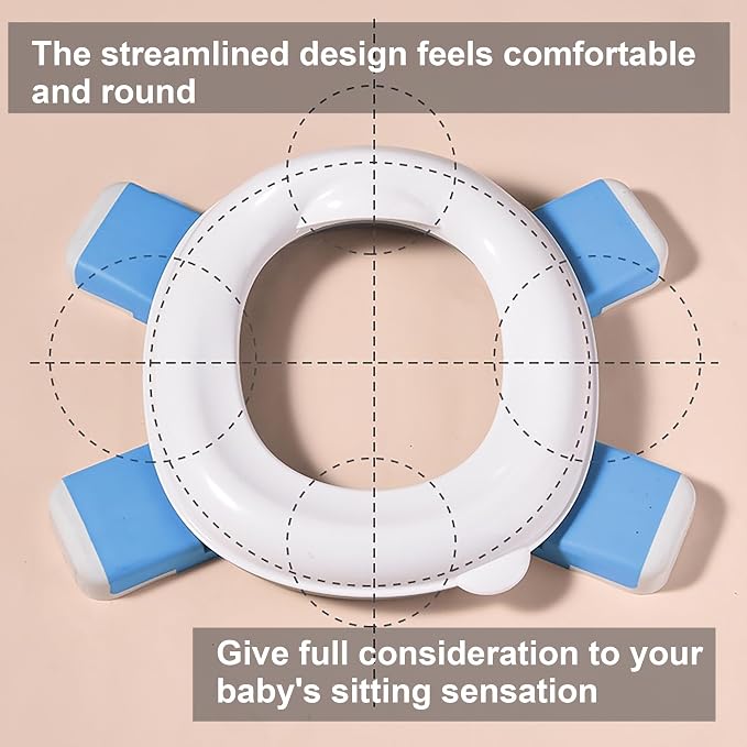 Children's Toilet Collapsible Outdoor Travel Potty Baby's Pee Pail Portable Toilet (Blue)