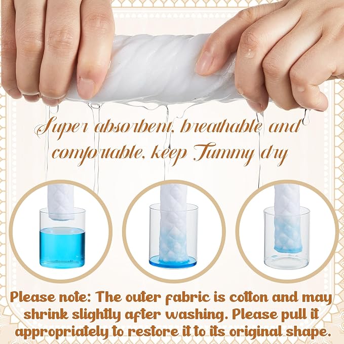 6 Pcs Cotton Tummy Liners for Skin Folds, Under Belly Sweat Liners for Sweat Rash, Cloth for Sweat Absorbing