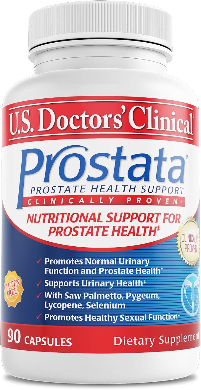 U.S. Doctors' Clinical Prostata - Clinically Proven Prostate Supplement for Men - Urinary Tract & Bladder Support - Saw Palmetto, Vitamin E, Pumpkin Seed - USA Manufactured- 90 Capsules[30-Day Supply]