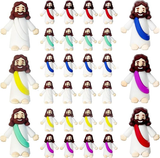 30Pcs Little Jesus Figures, Set of 30pcs Action Figures Mini Jesus Figurines in Bulk, Tiny Jesus Figures to Hide and Seek Religious Gifts for Easter Egg Stuffers Fillers