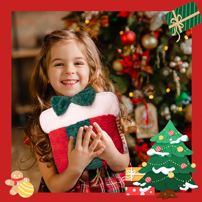 Christmas Plush Christmas Decorations Throw Pillow (16-18 Inch) - Super Soft Stuffed Animal Plush, Fluffy Holiday Decor, Couch Bed Pillow Gift (Christmas Wreath)