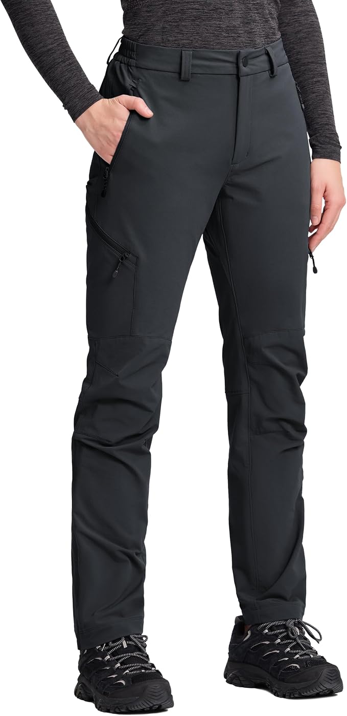 Pioneer Camp Women's Hiking Cargo Pants Water Resistant Ripstop with 4 Zip Pockets Quick Dry Climbing Softshell Trail Travel