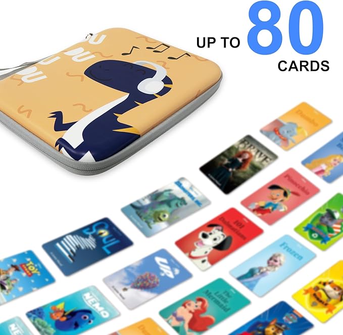 Card Case for Yoto Cards,Portable Yoto Card Holder with Zipper & 80 Pockets,Card Ctorage Bag for Yoto Player Cards
