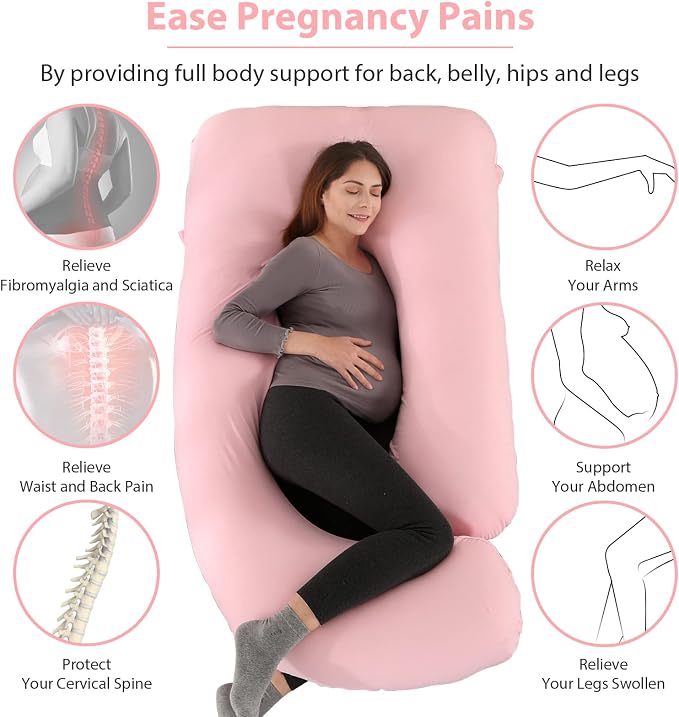Victostar Pregnancy Pillow,57 inches U Shaped Maternity Pillow with Removable Cover Full Body Pillow Support for Back, HIPS, Legs, Belly