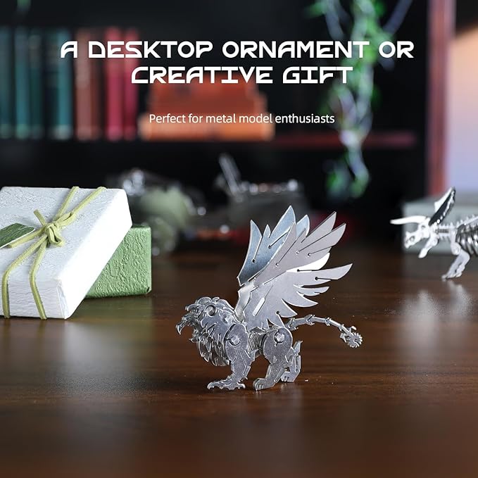 Mythical Griffin 3D Metal Puzzle Model for Adults, Eagle-Lion DIY Building Model Kit, Fantasy Building Figurine for Gamers or Desk Metal Decor