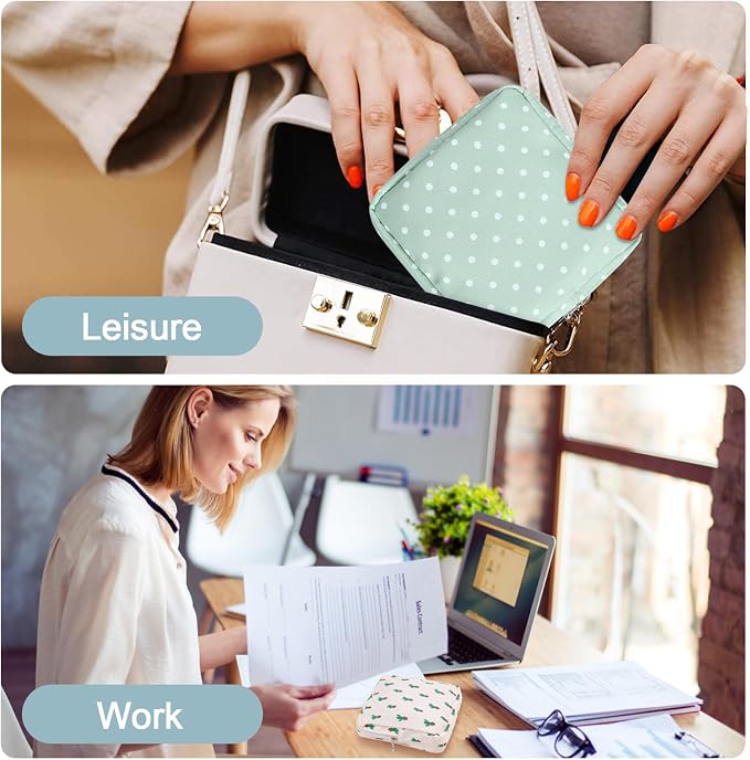 RETON 5 Pcs Sanitary Napkin Storage Bag, Portable Period Bag Period Pouch for Panty Liners Tampons Sanitary Pads, Menstrual Pad Bag Feminine Menstruation First Period Bags for Young Girls Women