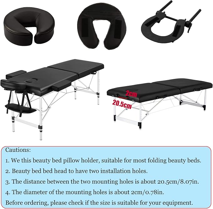 Massage Table Massage Bed Headrest Replacement Adjustable Massage U-Shaped Pillow for Beauty Bed Universal with Elastic Memory Foam Face Pillow Set Accessories Massage Equipment