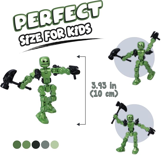 Zing Klikbot Galaxy Pack, Set of 3 Poseable Action Figures with Weapons, Includes 1 Hero (Ice), 1 Villain (Maze) and 1 Guardian (Scorpion), Stop Motion Animation Figure, Great for Kids Ages 6 and Up