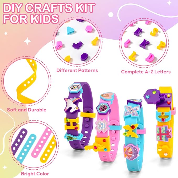 Bracelet Making Kit 10 Sets, Friendship Bracelet Kit with Letter Beads & Charms, DIY Arts and Crafts for Kids Ages 5 6 7 8-12 Year Old Girl Jewelry Making Toys Birthday Gifts