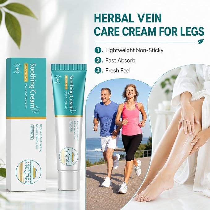 2PCS Herbal Vein Care Cream for Legs & Shoulders, Botanical Massage Cream,Fast-Absorbing Moisturizing Formula for Daily Skin Care