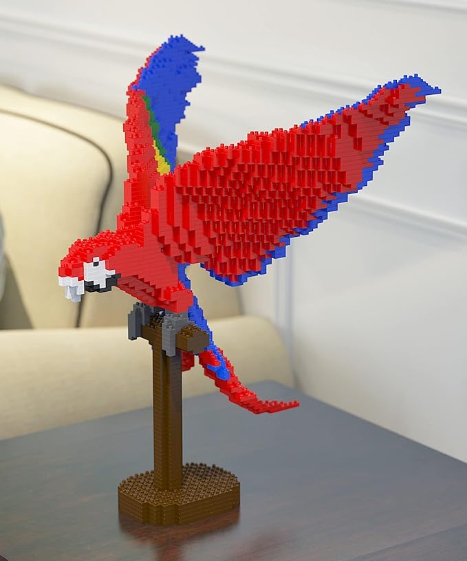 JEKCA Scarlet Macaw 02S | Parrot Plastic Building Blocks | Age 14+