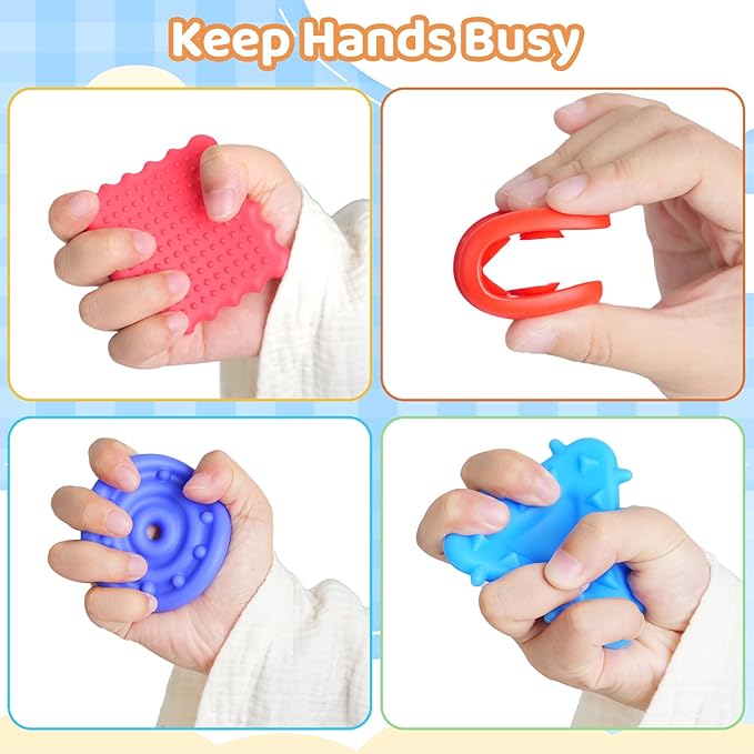 22 Pack Fidget Toys Adult Sensory Stone for Gift | Textured Soft Worry Stone for Autism Men Calming | Fidget Stress Toys for Students Anxiety Relief | Quiet Small prizes Fidget Toys
