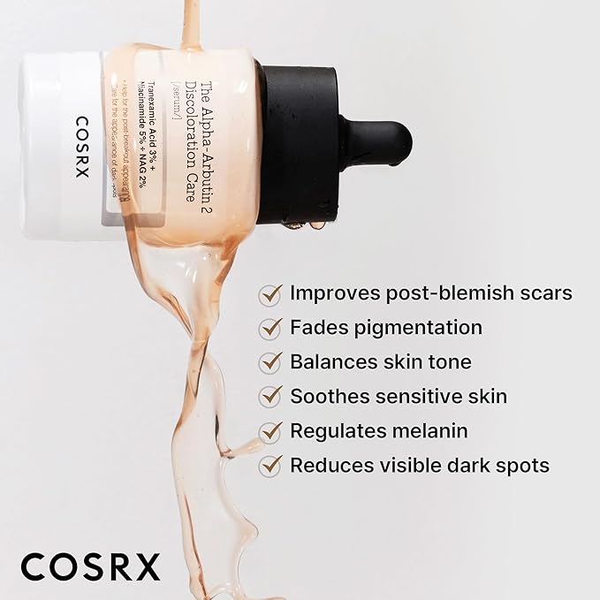 COSRX Vitamin E Vitalizing Face Sunscreen SPF 50 + 2% Alpha Arbutin Discoloration Care Serum