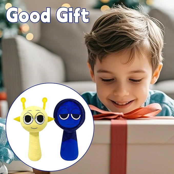 Plush Toys, Horror Games Plushies Toy for Fans, Soft Stuffed Animal Pillow Figure Doll Christmas Birthday Gifts for Adult Kids（Blue+Yellow）