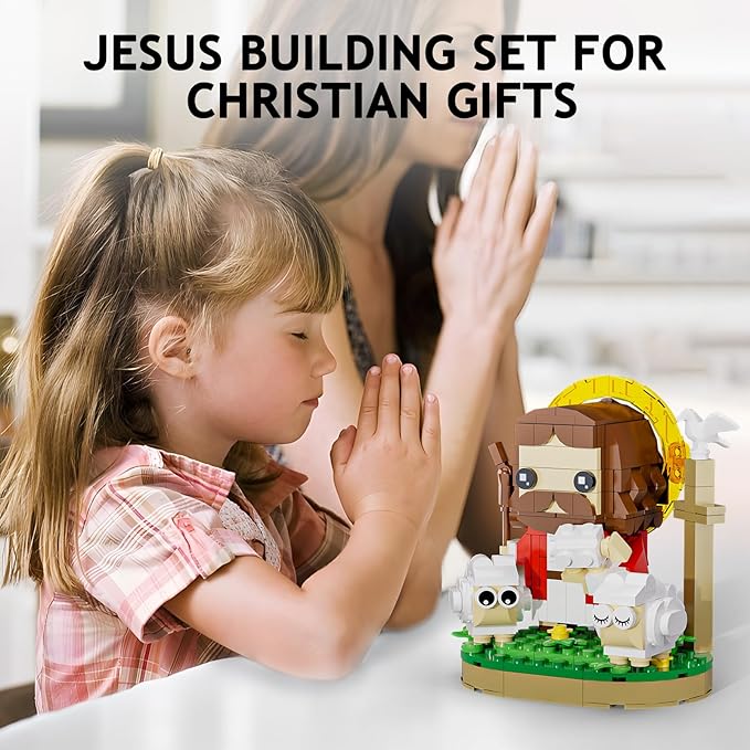 Jesus Christ Building Blocks Set, Divine Shepherd Jesus Building Toy, Educational Christian Toy for Kids Age 6+