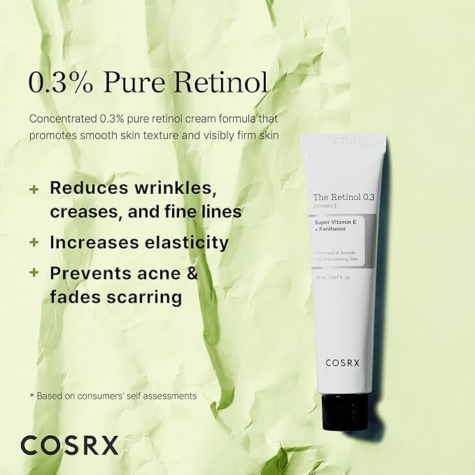 COSRX Advanced Skin Cycling Routine- Snail 96% Power Mucin Essnce & Retinol 0.3% Cream, Anti-aging & Hydrating Duo, Korean Skin Carre
