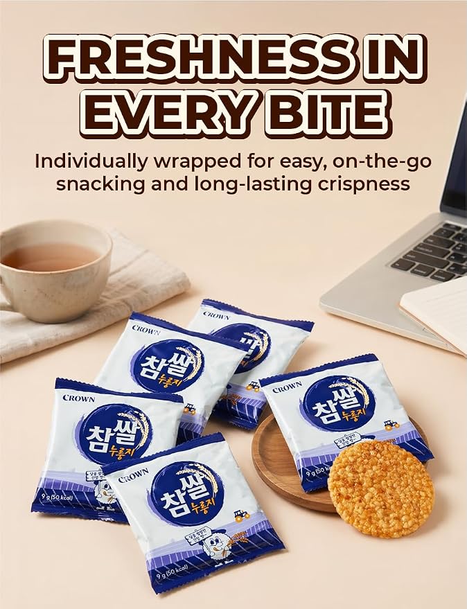 Chamssal Korean Sweet and Savory Rice Crackers 216G / 7.6 oz - Individually Wrapped Baked Rice Snacks - Authentic Korean K-Snack