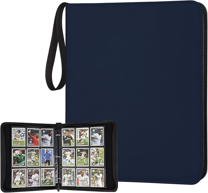GERMUN 9 Pocket Card Binder, Premium Zip Trading Card Binder, 720 Double Sided Pocket PU Card Collection Binder, Collector Card Album, Card Folder for MTG, TCG, Sports Cards, Game Cards (DARK BLUE)
