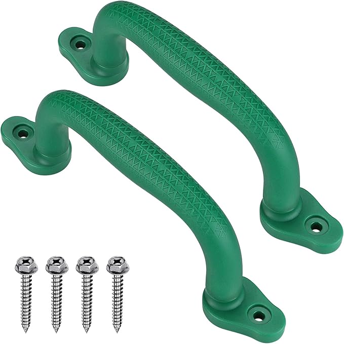 Dolibest 2-Pack Safety Handles for Swing Sets & Playsets - Monkey Bars with Anti-Skid Grip with Finger Indentations, Plastic Grab Handles, Easy Mounting for Climbing Frames, Playhouses, Treehouses