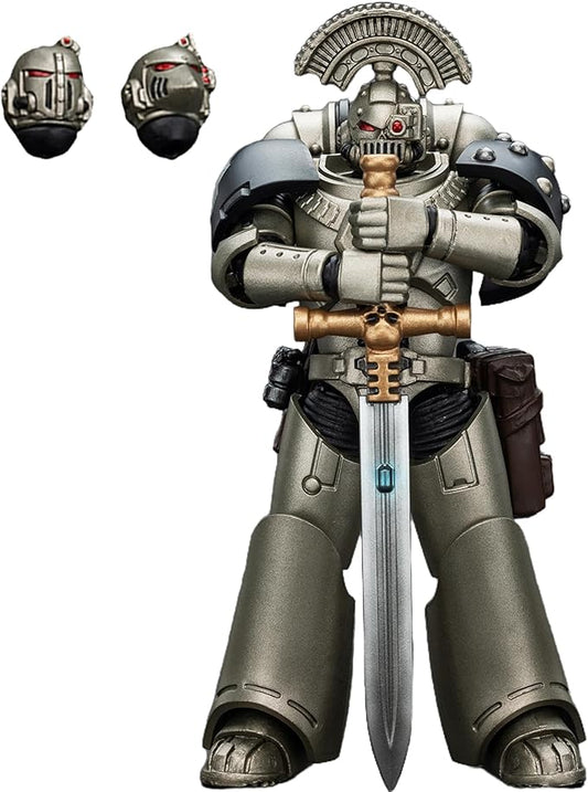 JOYTOY 1/18 Action Figures - Warhammer The Horus Heresy Iron Warriors MKVI Tactical Sergeant with Power Sword and Plasma Pistol - 5‘’,Highly Posable Collectible Model Ages 15+