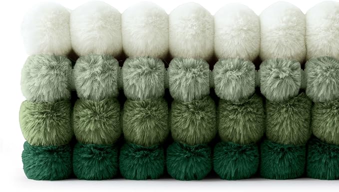MIULEE Faux Fur Plush Decorative Throw Pillow Covers 18x18, Green | Set of 4, Striped, Soft Modern Cozy Home Decor, Cushion Cases for Sofa Couch Bed Living Room