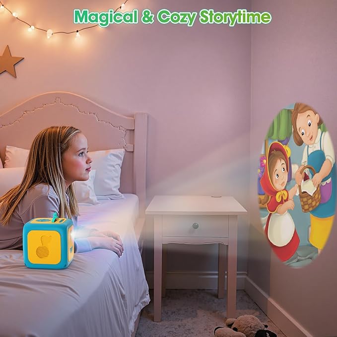 Storytelling Projector for Kids, Story Dream Machine for Toddlers Christmas Birthday Gifts for Kids Ages 3+, Storybook Projector with Stories, Music, Night Light Educational Toys for Girls Boys