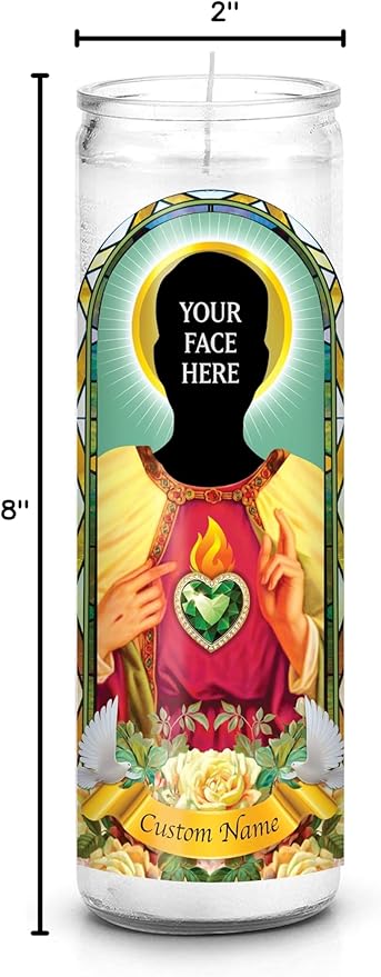 Saint Selfie: Custom Prayer Candle, Father's Day Gift, Funny Unique Gift, Catholic, Unscented, 7 Day