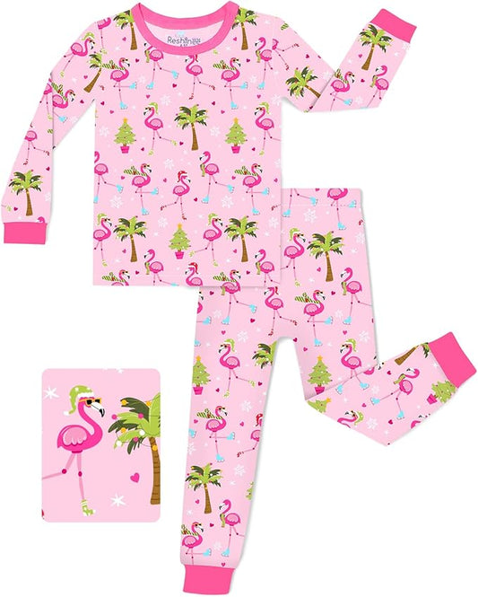 Bamboo Viscose Toddler Girls Kids Pajamas Unicorn Mermaid Pjs Long Sleeve Snug fit 12M-8Y 2pcs Soft Jammies