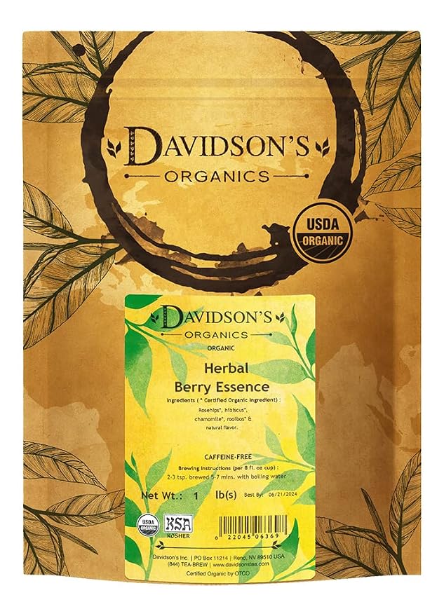 Davidson's Tea Bulk, Herbal Berry Essence, 16-Ounce Bag