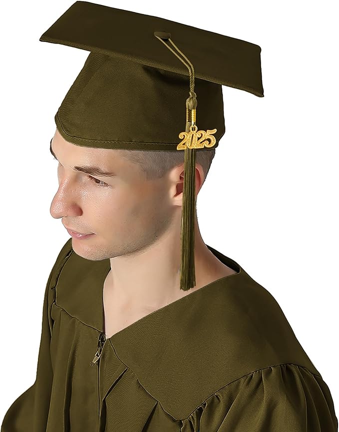 GraduationMall Matte Graduation Gown Cap Tassel Set 2025 for High School and Bachelor