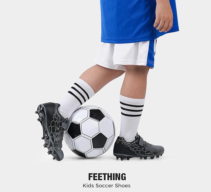 Kids Soccer Cleats for Boys Girls Soccer Shoes Firm Ground Youth Lightweight Athletic Training Football Cleats for Little/Big Kid