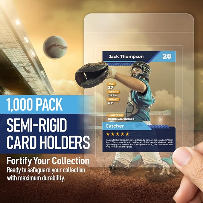 Semi Rigid Card Holder | PSA Graded Card Sleeves & Holder, PSA Cards Sleeves, Sports Saver SGC Slab Sleeve, #1 Hard Sleeve for Cards Grading Submission Approved for BGS, CSG, Clear TCG Protector.