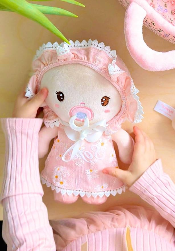 9'' Soft Baby Doll Toys for 1 Year Old Girl, Pretend Playset with Plush Doll, Bassinet, Blanket and Bottle, Perfect Birthday for Toddlers & Infants