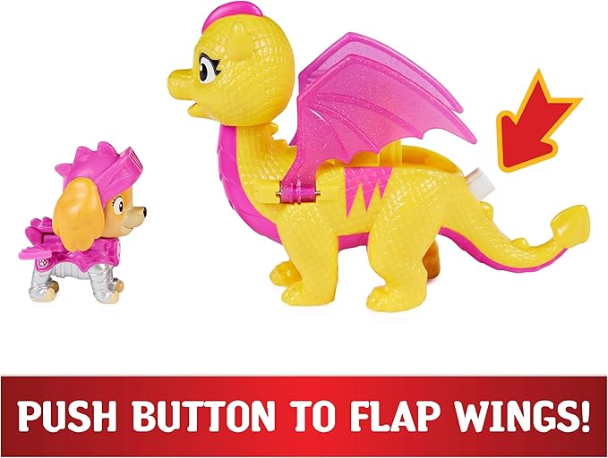 Paw Patrol, Rescue Knights Skye and Dragon Scorch Action Figures Set, Kids Toys for Ages 3 and up