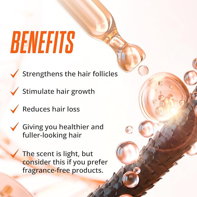 Abera Hair Growth Serum for Hair Loss, Natural Hair Regrowth Treatment for Hair & Beard with Biotin & Castor Oil | Extra Strength & Bigger Size 1.69 fl oz