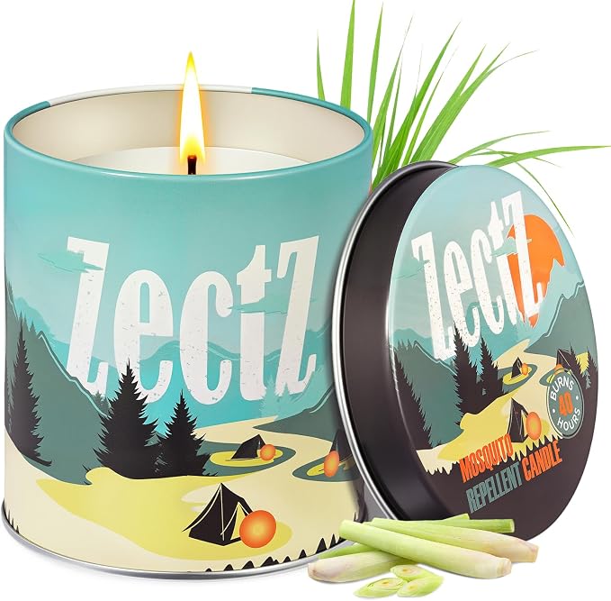 Citronella Candle for Outdoor Indoor, with Lemongrass, Rosemary, and Peppermint Oil, 9 oz