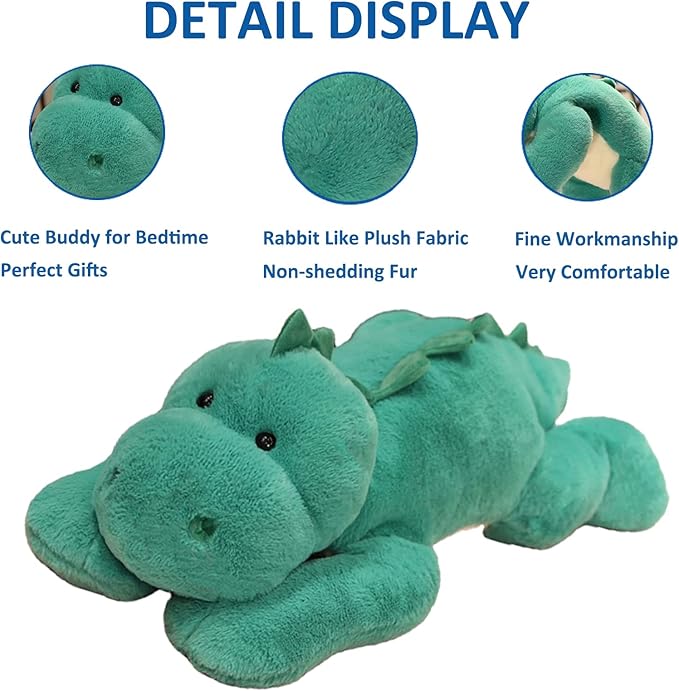 Weighted Stuffed Animals, 19.7in 3.3lbs Weighted Dinosaur Plush Cute Dinosaur Stuffed Animals Toy Weighted Plush Animals Pillow for Adults Boys Girls